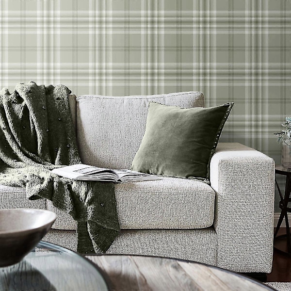 Kelso Rutig Tapet Muriva (FMY) Sage Green