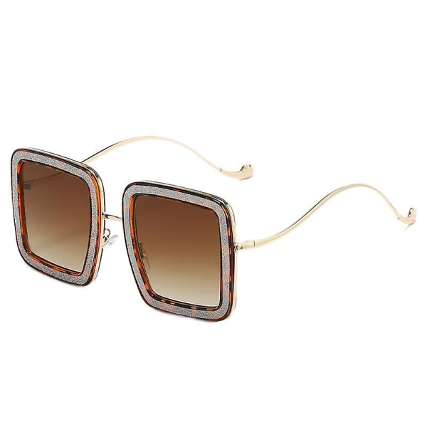 Wekity Oversized fyrkantiga solglasögon för kvinnor Mode Large Shield Shades Uv400 Protection (FMY)
