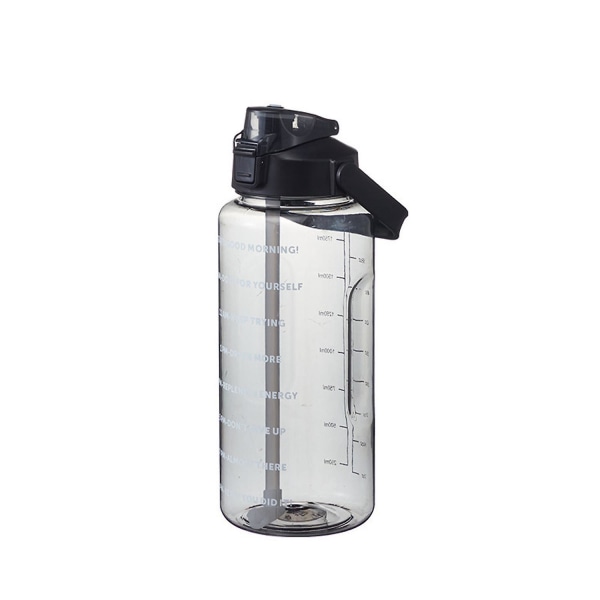 2 liters vattenflaska med sugrör (FMY) Black
