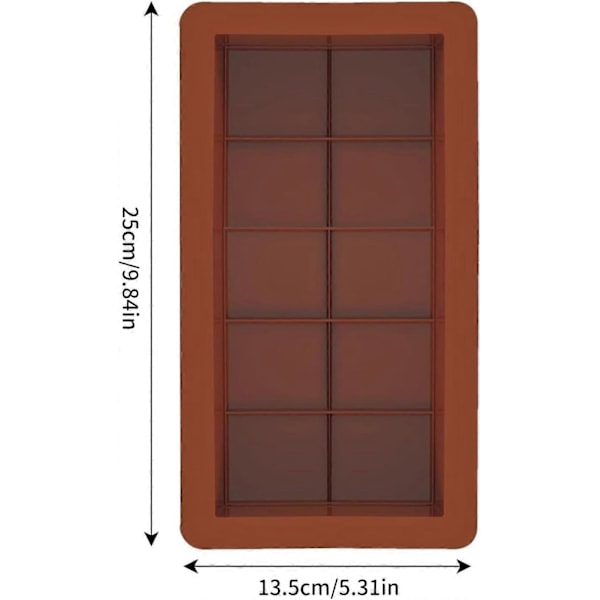 2 stk. Silikon Chokoladeforme, DIY Dyb Chokoladebarform, Non-Stick Bageforme til Fremstilling af Slik/Sød/Chokolade/Is (FMY) Brown
