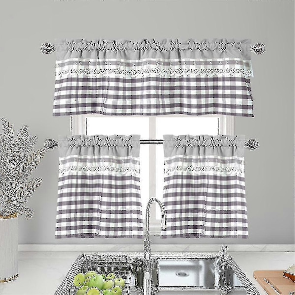 Keittiön verhot Sisustus Ikkunaverho Ylellinen Kahvila Kappa Päälliverhot (FMY) Grey 130cmx41cm