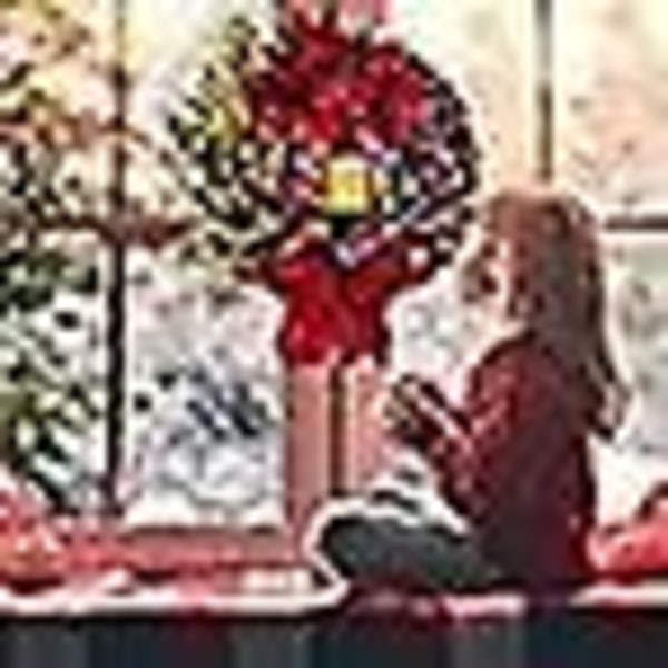 Konstgjorda Julkransar För Dörren - Dekorerade Med Lykta, Klot, Bär Och Rosetter, Juldekoration Inomhus Utomhus Hem Dörr Vin (FMY)
