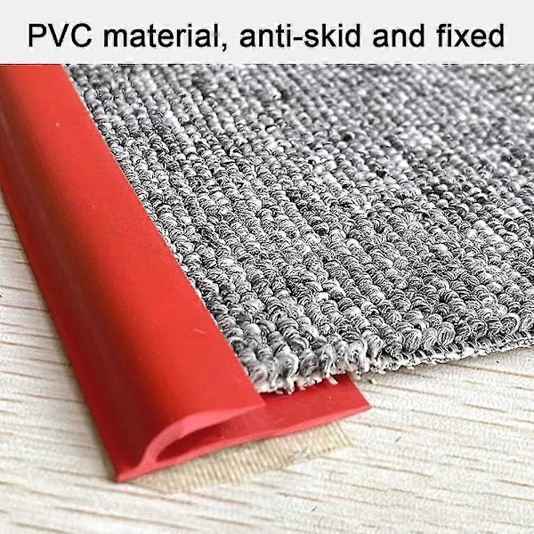 2 Meter Kantlist-PVC Mattkantlist-Gummigolv Övergångslister-Självhäftande List T (FMY) Red