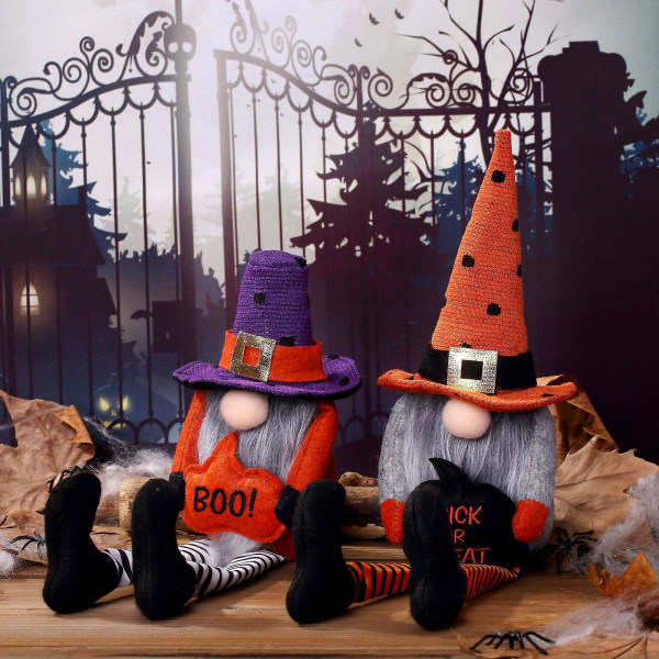 Halloween Gnome Long Leg Pumpkin Topper Hat Gnomes Ornament Decor (FMY)