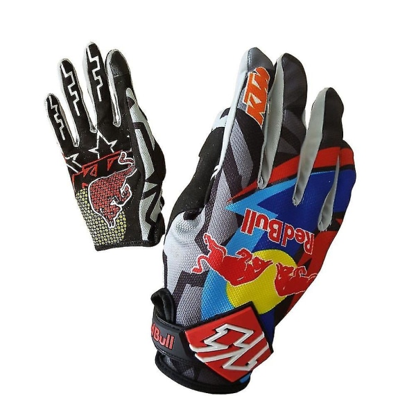 Red Bull Racing Full Finger Moto Bike Mountain Cross Country -kiipeilyhanskat Musta L