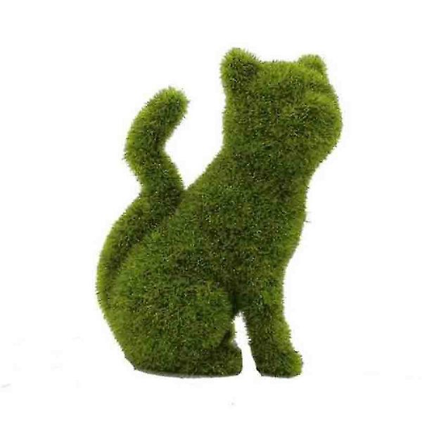 Wabjtam Kunstig Buksbom Hage Katt Hage Statue Grønn Simulering Flokking Katt Gårdsplass Skulptur  (FMY)