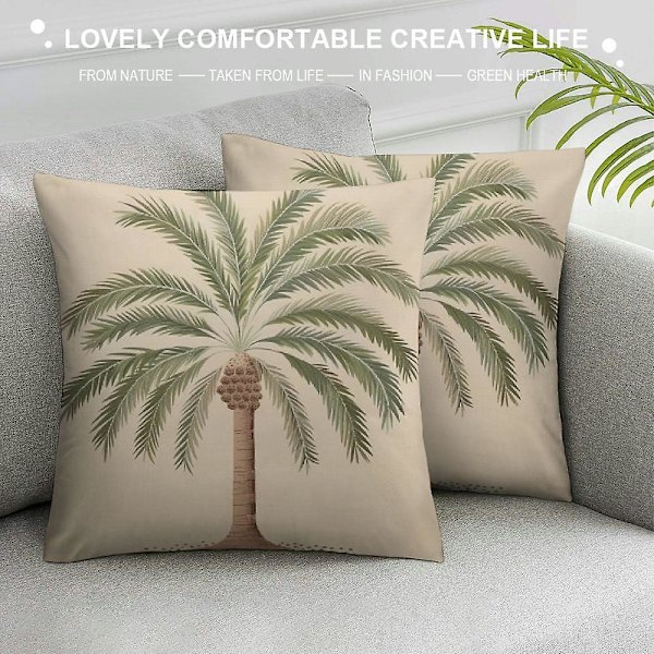 PillowKhaki Trooppinen kookospalmu tyynynpäällinenKoristetyyny sohvalle sängylle tuolille ulkotiloihin zx53  (FMY) 20x20in 50x50cm