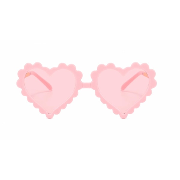 Aveki barnsolglasögon färgad båge polariserat UV-skydd Söta hjärtformade solglasögon för flickor Rosa (FMY)