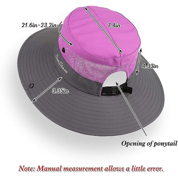 Kvinners Solhatt Sommer Bøttehatt UV-beskyttelse Foldbar Mesh Bredbrem Hatter For Strand Utendørs Fiske Reise Fotturer  (FMY) Purple