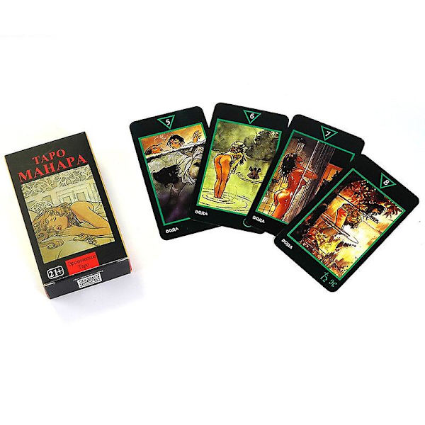 10,3*6cm Manara Tarot Deck 78 Kort Med Guidebog På Russisk Sprogbrætspil (FMY)