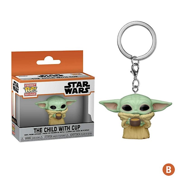 1 stk Star Wars Mandalorian Yoda Baby Darth Vader Stormtrooper Nøglering Figur Legetøj (FMY) A