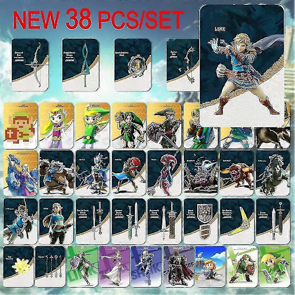 38 stk./sæt Nfc Amiibo Kort til The Legend of Zelda Breath of the Wild Tears of the Kingdom Kobling Kort (FMY)
