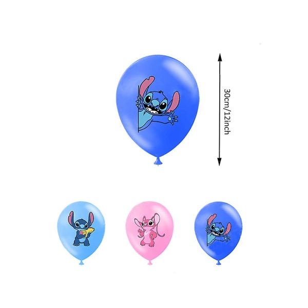 Stitch & Lilo Festpynt Dekorasjoner Ballonger Kake Topper Bannersett (FMY)