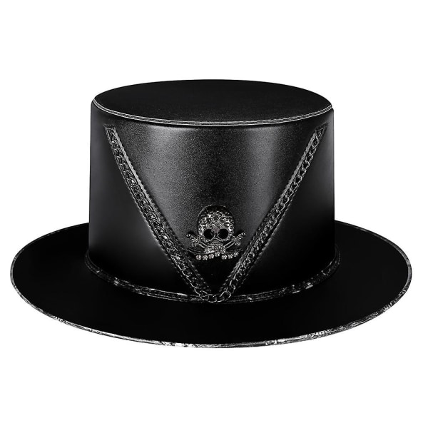 Steampunk Kostym Plague Doctor Hat Läder Top Hat för Halloween rekvisita Cosplay (FMY)