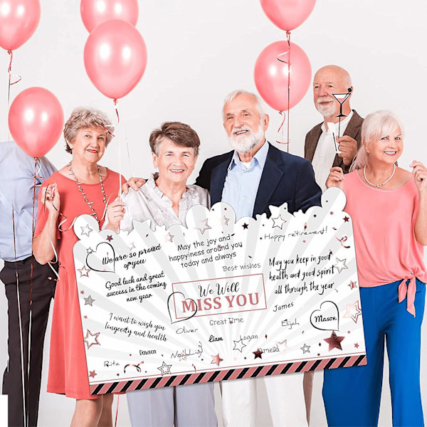 Extra stor gratulationskort Kreativ form Ljus färg Jumbo pensionskort Stor gästbok Festdekoration  (FMY) Golden