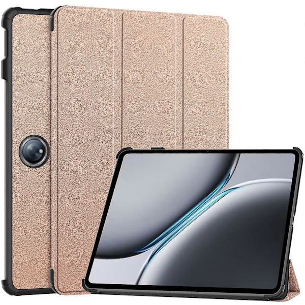 Skyddande Läderfodral med Stativ för OnePlus Pad 2 (FMY) Rose Gold