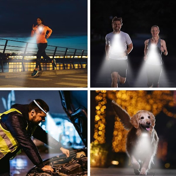 Sikkerhetslys med magnetklemme for joggere for løpere, løpeutstyr med usb-ladekabel for nattløping fottur (FMY)