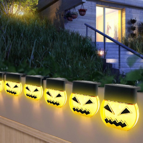 Vatsalihaksen materiaali Aurinkokurpitsan muotoinen LED-valo Halloween-ulkopuutarhavalo Puutarha-aidan valo-aidan koristevalo (FMY)