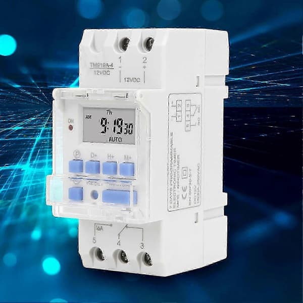 12V DC 16A Timerbryter med ukentlig nedtelling og uttakbart batteri for EU (FMY)