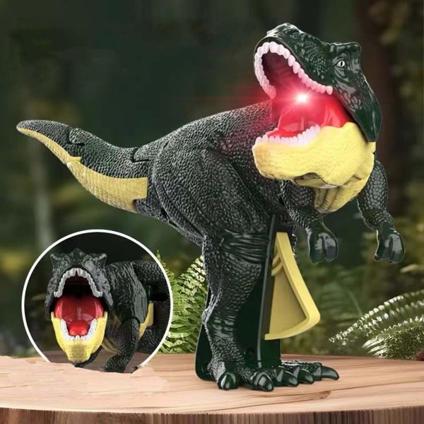 Mardi Gras Dinosaur Simuleringspressehoved med let børnelegetøj dekompressionstrick Dinosaur Legetøjsmund (FMY)