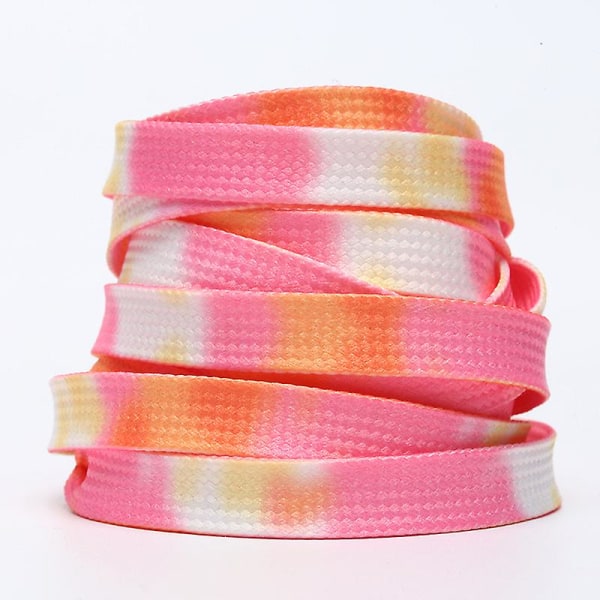 8 Pair 120cm Flat Coloured Rainbow Shoelaces Canvas Shoes Shoelace Print Gradient For Dress Shoes Sneakers Sport Shoes  (FMY)