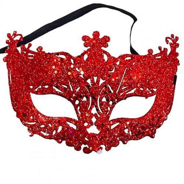 Halloween Kvinne Mote Cosplay Øyemaske Maskerade Karneval Fancy Mardi Skinnende Bånd Julerfest Kvinne Ansiktsmasker (FMY) Red