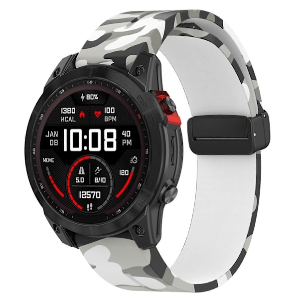 Tyyppi G Garmin Tactix 7 Pro/Fenix 7X/6X/6X Pro/5X Plus Musta Solki Kellon Ranneke 26mm Silikoni (FMY) Multicolor Style G