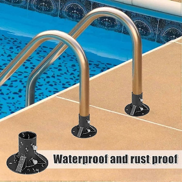 Poolstegshållare i rostfritt stål, flänsmonteringssats för pool säkerhetstillbehör P20250110344 (FMY)