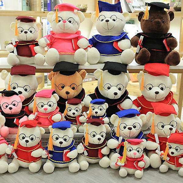 Plush Teddy Bear Søt Dyre Dukker Graduation Gaver Plush Leke Stuffet Dyr For (FMY) Black 35cm