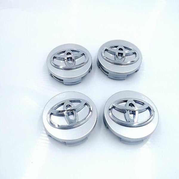 Toyota 4 62mm Hjulnavslock för Silver Logobadge (FMY)