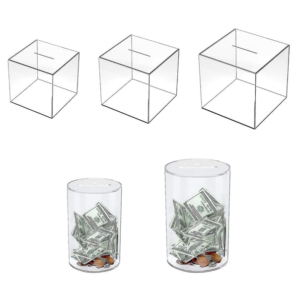 1 stk Klar Sparegris Til Voksne - Akryl Penge Tip Pengeboks Til Budgettering Og Opsparing (FMY) Cube M