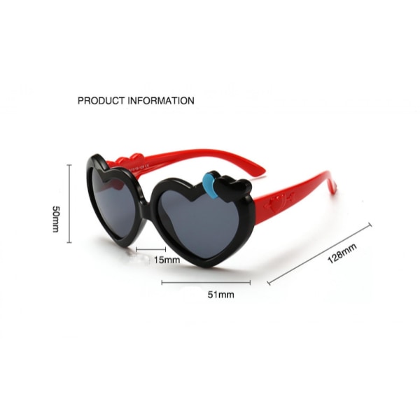 Aveki hjerteformede polariserte barnsolbriller Silikon Babysolbriller Barnebriller, C10 (FMY)