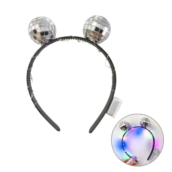 Reflekterende Disco Hodebånd Hårpynt med LED-lys Hodeplagg Motehodeplagg Perfekt for Festentusiaster (FMY) Silver