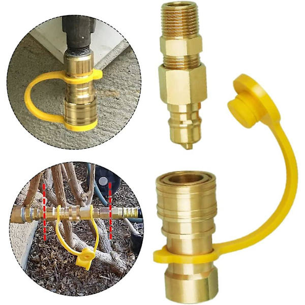 Propan Snabbkopplingar Mässing 3/8 Tum Naturlig Propan Gasgrill Slangkontakt Set Grill Slangar & Regulatorer (guld) (1st)  (DPD)