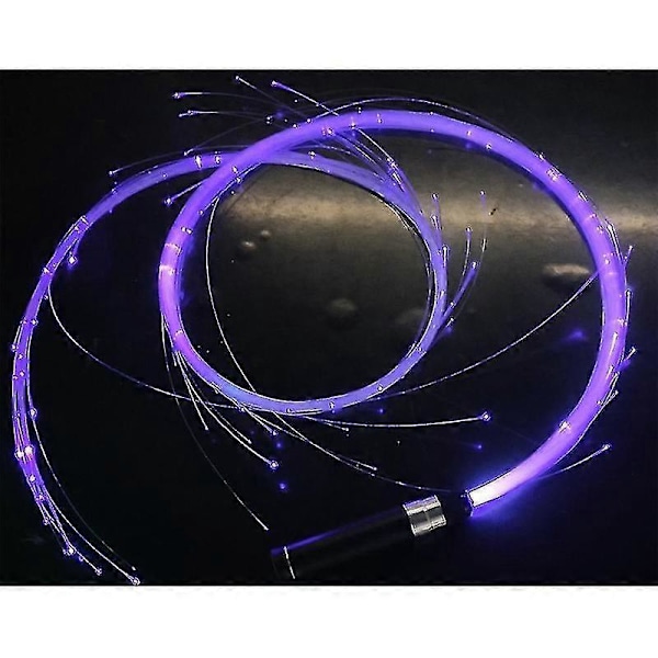 Färgglad LED Dans Flash Optisk Fiber Piska Atmosfär Lampa Rekvisita 7 Färg Dans Piska xi (FMY) Purple