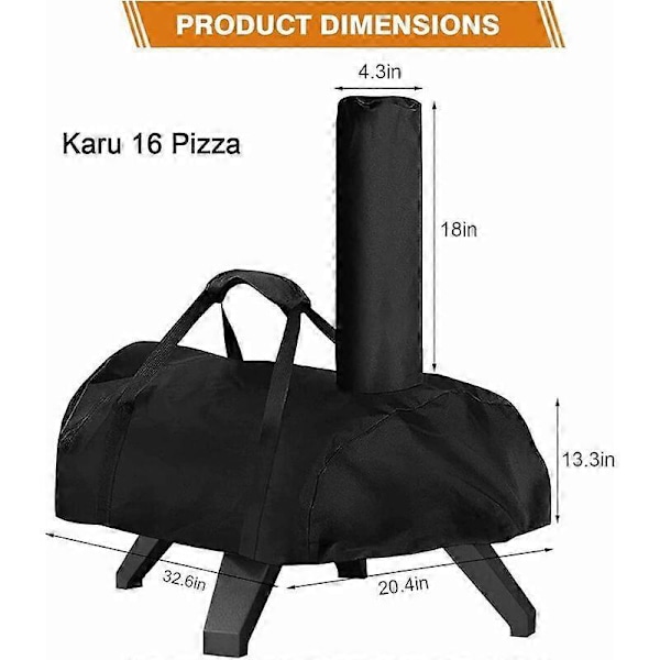 Pizzauunin suojus Ooni Karu 16:lle, vedenpitävä ulkokäyttöön tarkoitettu pizzauunin suojus, pizzauunin suoja, ulkokäyttöön tarkoitetut pizzauunin lisätarvikkeet (FMY)