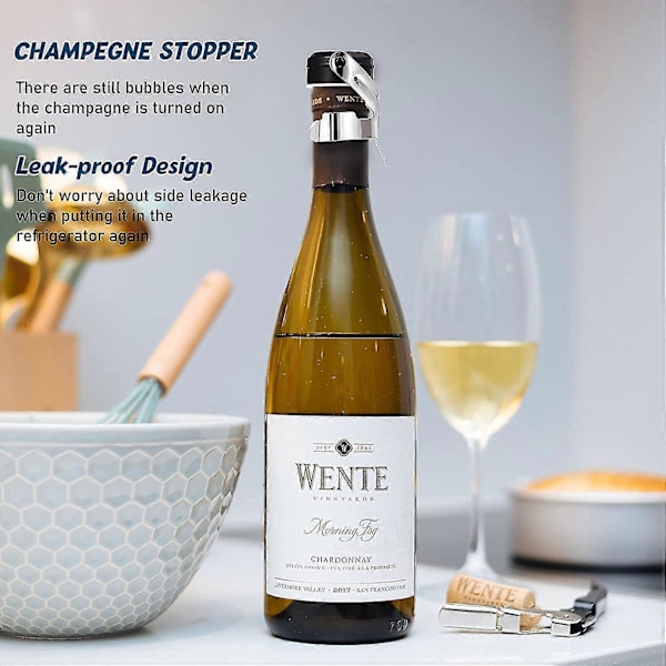 Rostfria Champagnekorkar, Vinflaskkorkar Tätning, Återanvändbara Champagnekorkar  (FMY) 8 Pcs