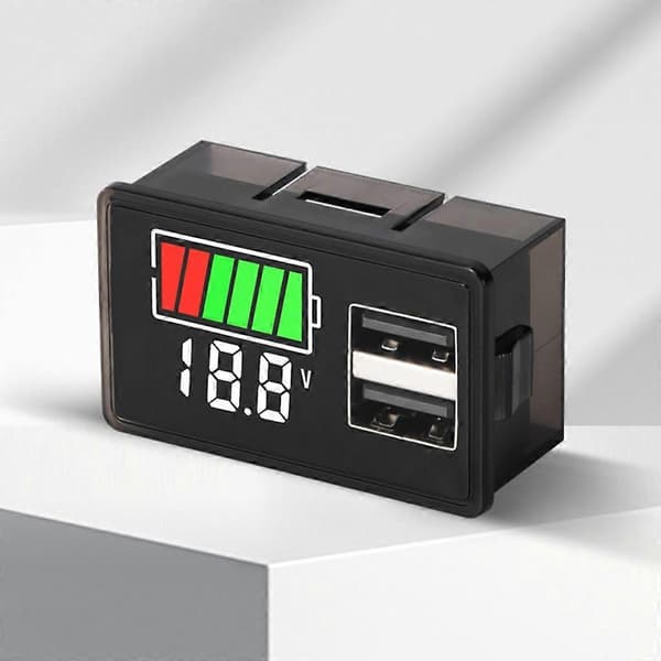 LED Digital Display Voltmeter Spændingsmåler Tester med Dobbelt-USB til Elektrisk