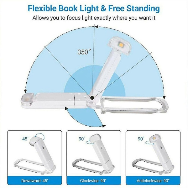 LED Leselys Foldbar Boklys Klips På Bok Lesing Bok Tilbehør Verktøy (FMY)