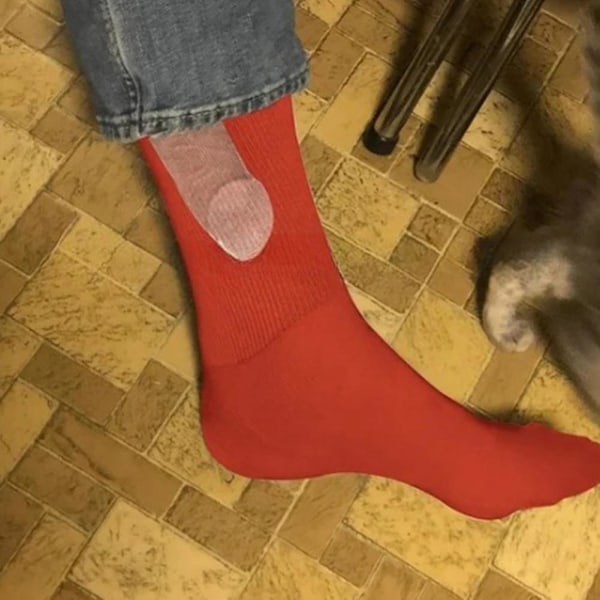 Visa upp strumpor höst vinter roliga tryckta strumpor mellersta rör unisex färgade ankelstrumpor Sproof  (FMY) Red