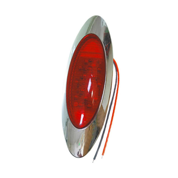 Tilhenger Klarering Stopp Svinglys Oval LED Sidemarkørlys 16LED Bremslys for Lastebil Pickup Bobiler Buss (FMY) Red