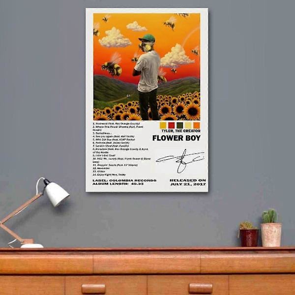 Flower Boy Tyler, Creator Album Cover Canvas Poster Soveværelse Sports Landskab Kontor Perfekt til enhver værelsesindretning gave P Rammeløs (FMY) No Frame 30x45cm(12x18in)
