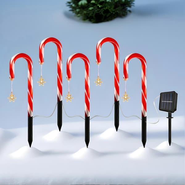 Solar 8-tilstand ornament slikstok lys julepynt til sti terrasse gård baggård veranda (FMY) A