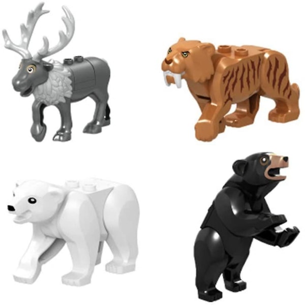 2023 - 9kpl/ set Kaupunkieläimet Rakennuspalikat Zoonfiguurit Malli Mammoth Sabertooth Educational Toys (FMY)