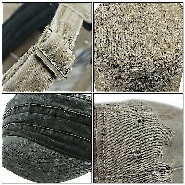 Militær Hat Cap Army Cadet Mænd Kvinder Casual Baseball Størrelse Justerbar Rem  (FMY) Navy