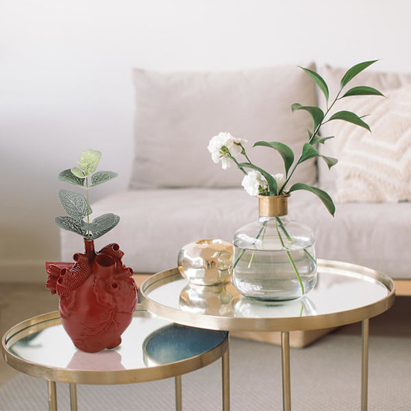 Hjerteformet blomsterbeholder vase tørket kroppsskulptur harpiks elegante vaser potter hjemmedekorasjon  (FMY) gold
