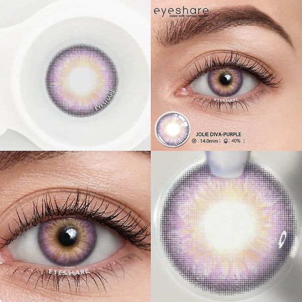 Naturliga kontaktlinser Färgade kontaktlinser 2 delar Blå kontaktlinser Årliga skönhet kosmetiska kontaktlinser (FMY) DIVA-Purple