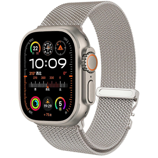 Til Apple Watch Series 10 46mm Udskiftningsrem Milanese Mesh Rustfrit Stål Urrem (FMY) Starlight