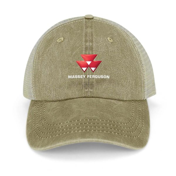 Massey Ferguson Cowboyhatt i lantlig stil, lyxigt märke, vild bollhatt, UV-skydd, solhatt, westernhatt, hatt för kvinnor och män (FMY) Khaki