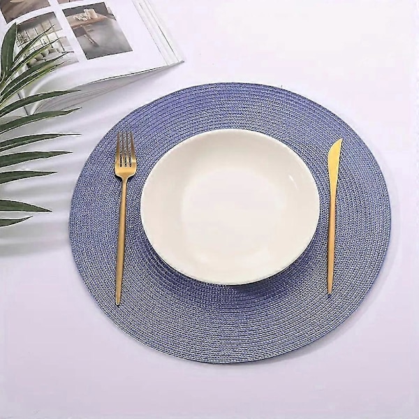 6 kpl käsinkudottuja pöytätabletteja, liukumaton monikäyttöinen pöytäalusta olohuoneeseen ja keittiöön (FMY) Freshwater Blue